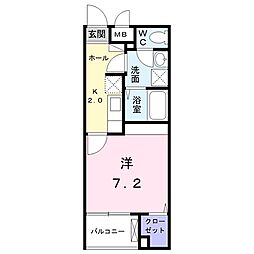 フェリーチェ町田 1Kの間取図画像