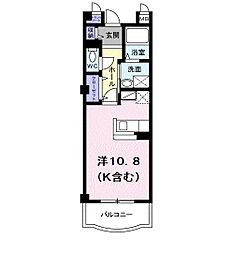 ウエストメゾン ワンルームの間取図画像