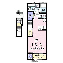 アーベントレーテ2 ワンルームの間取図画像