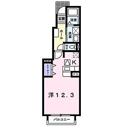 カサブランカA 1Kの間取図画像
