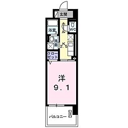 ララフラッツ 1Kの間取図画像