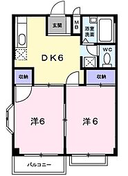 エルディムLIFEA 2DKの間取図画像