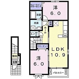Ｌｕｃｅ　I 2階2LDKの間取り