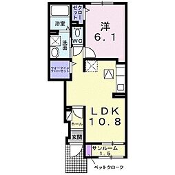 フィオーレG 1LDKの間取図画像