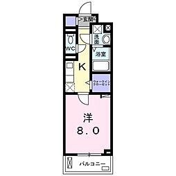 スプレッド与野 1Kの間取図画像