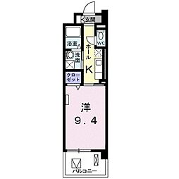 サンリット東郷 1Kの間取図画像
