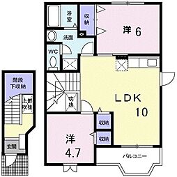 ハーモニータウンB 2LDKの間取図画像