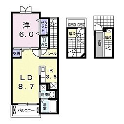 バーチェ志村 1LDKの間取図画像