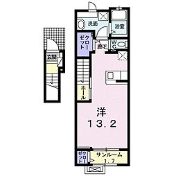 ミ・アモーレジデンス ワンルームの間取図画像