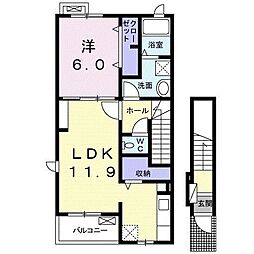 licoI 1LDKの間取図画像