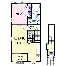 リアン 1LDKの間取図画像