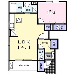 ホークメゾンA 1LDKの間取図画像