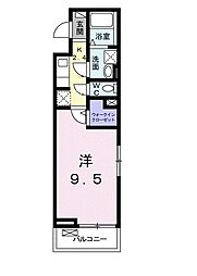 ベルフルーフ2 1Kの間取図画像