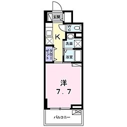 ライトアベニュー 1Kの間取図画像