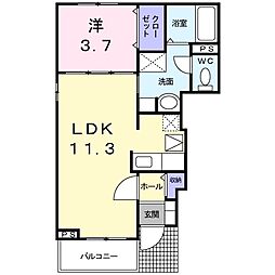 サニーハウス 1LDKの間取図画像