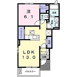 エスポワール1 1LDKの間取図画像