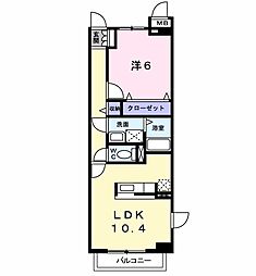 ローレル 1LDKの間取図画像