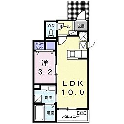 クリスタル・レジデンス2 1LDKの間取図画像