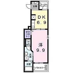 ベル・グラッドシェル 1DKの間取図画像