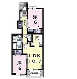 ラフィーネ 2LDKの間取図画像