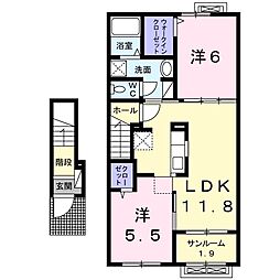 ネイマール　Ａ 2階2LDKの間取り