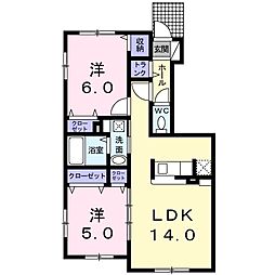 ガーディノディルース3 2LDKの間取図画像