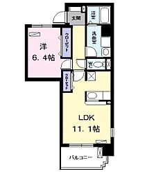 ルミーノ 1LDKの間取図画像