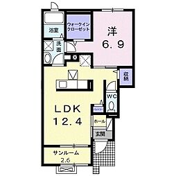 レジデンス・エクセレントC 1LDKの間取図画像