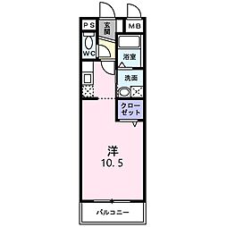 スプリングヒルズ ワンルームの間取図画像