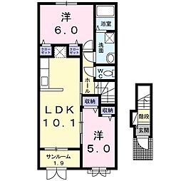 アクロポリス 2LDKの間取図画像