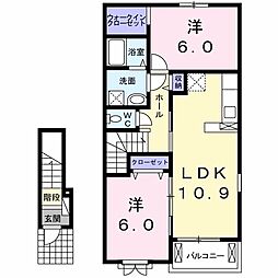 ミルト住吉3 2LDKの間取図画像