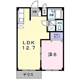 エルディム岡崎A 1LDKの間取図画像