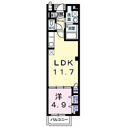アマポーラみさき 1LDKの間取図画像