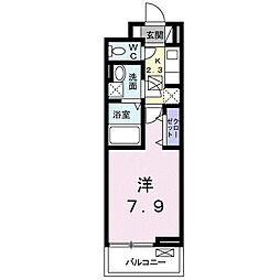 シンフォニー 1Kの間取図画像