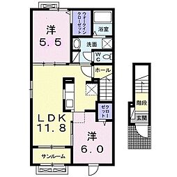 あおい2 2LDKの間取図画像