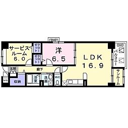 京悠館 1LDKの間取図画像