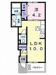 エスペランサＡ016 1階1LDKの間取り
