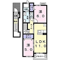エテルノ 2LDKの間取図画像