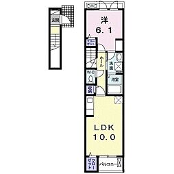ベルファニー立石B 1LDKの間取図画像
