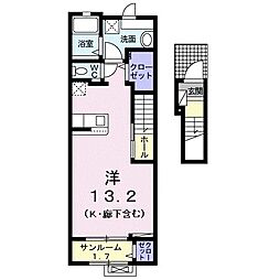 ベルファニー立石D ワンルームの間取図画像