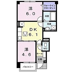 グラン・シャリオA 2DKの間取図画像