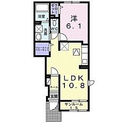 アルバーダ 1LDKの間取図画像