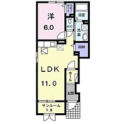 ミナ・キートス2 1LDKの間取図画像