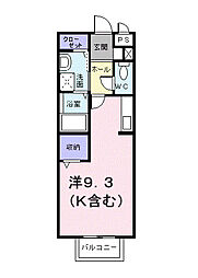 ロッソ・パルーデ ワンルームの間取図画像