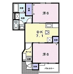 ポロディジューロジュマン 2DKの間取図画像