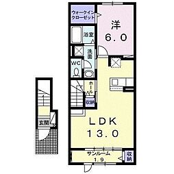 ラフレシール 1LDKの間取図画像