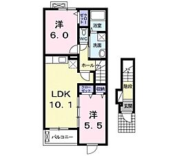 エスペランサ 2LDKの間取図画像