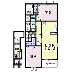 パークサイドカレートA 2LDKの間取図画像