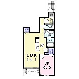 バレー・ヴィレッジ 1LDKの間取図画像