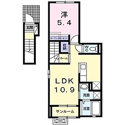 パルプラザA 1LDKの間取図画像